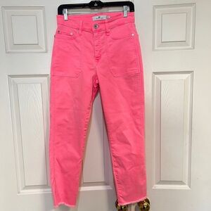 NWNT‎ Vineyard Vines pink Jamie patch pocket high rise crop jeans size 28